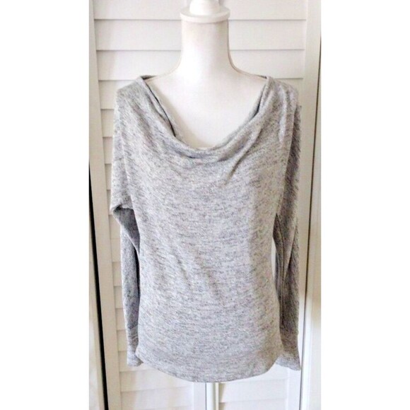 WHBM Cold Shoulder Cowl Neck women's silver sparkles heathered sweater S - Picture 7 of 9